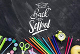 Back to School backdrop UK Color Pencils Chalkboard backdrop UK D646