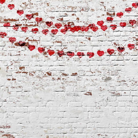 Brick Hearts Backdrops for Valentine Photography D676