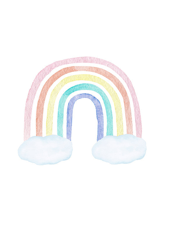 Boho Rainbow Clouds Children Photo Backdrop