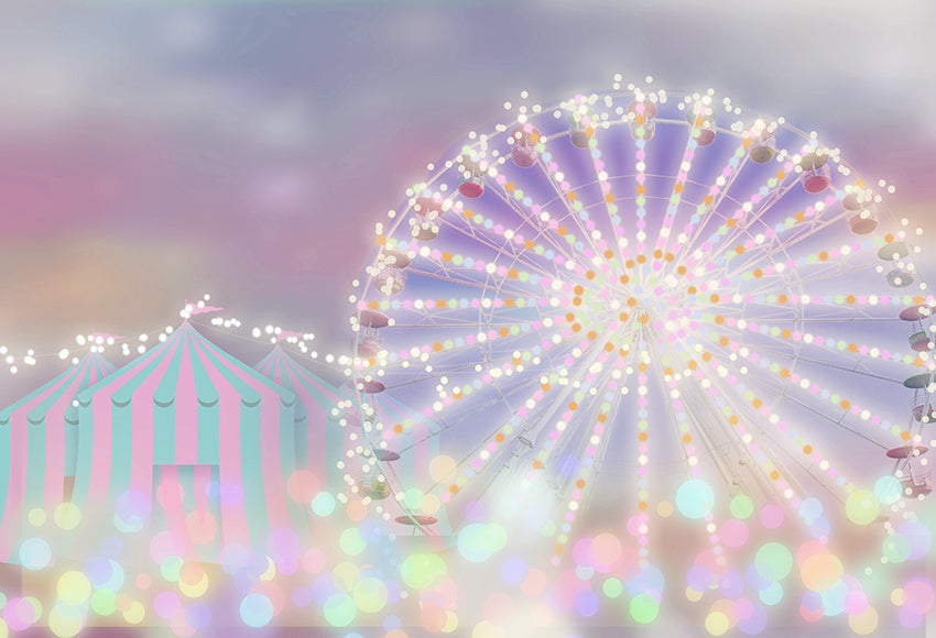 Circus Carousel Stage Backdrop for Children Photography 