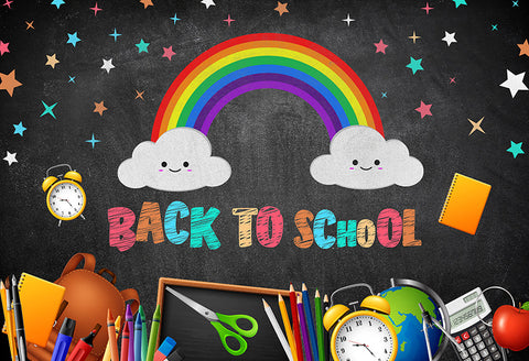 Back to School Backdrop Rainbow Chalkboard Photo Shoot Backdropv