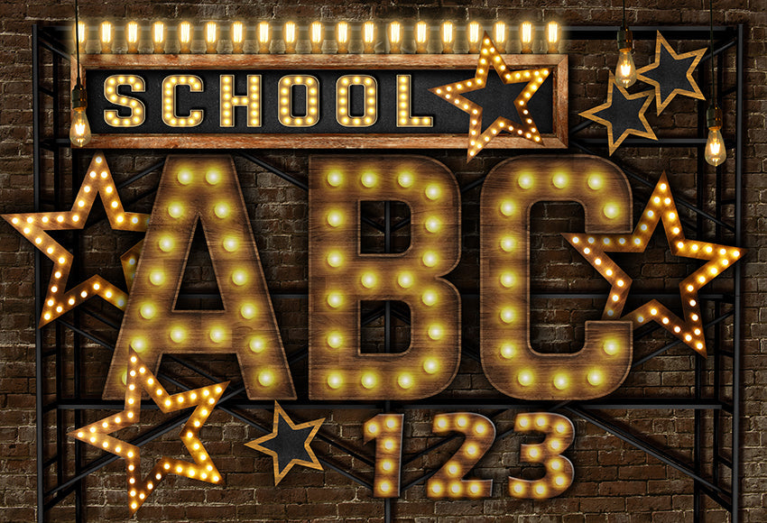 Luminous Back School ABC Photo Studio Backdrop