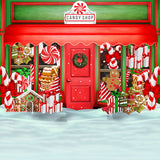 Candy Shop Christmas Holiday Winter Backdrop