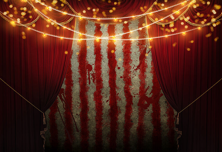 Circus Shining Lights Cartoon Red UK Photography Backdrop