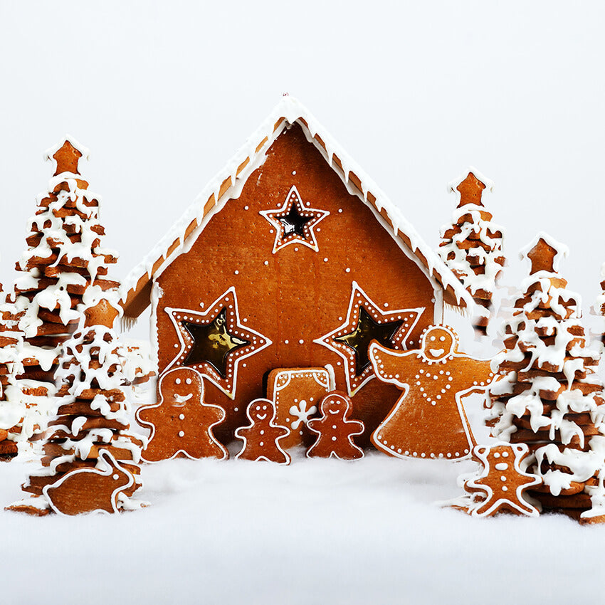Gingerbread House Backdrop New Year Christmas Photography Background