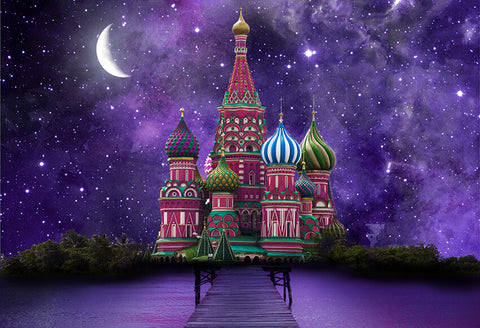 Starry Night Wonderland Castle Photography Backdrop UK D899