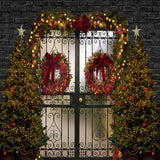 Christmas Door Wreath Lights Decoration Backdrop UK D900