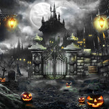 Halloween Night Gate Castle Photography Backdrop UK D909