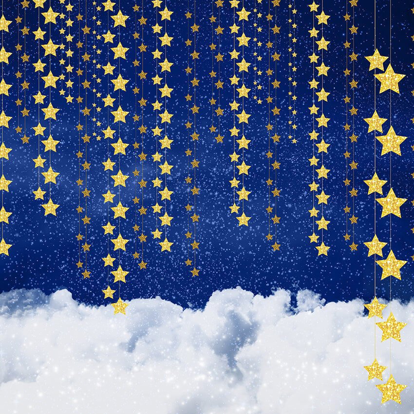 Night Sky Shining Stars Clouds Photography Backdrop UK D923