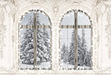 Twinkle Window Christmas Winter Backdrop