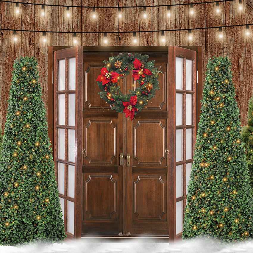 Christmas Tree Around Door Backdrop D970