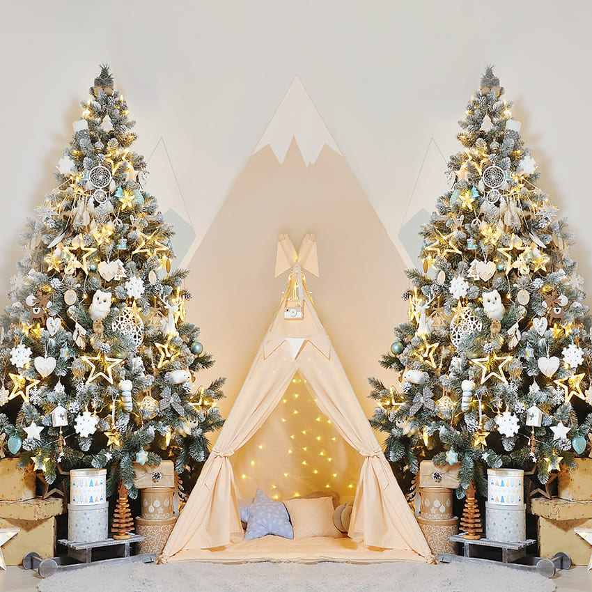 Christmas Tree Tiny Tent Photography Backdrop D984