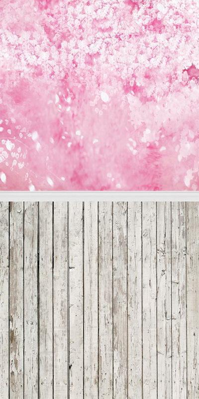 Pink Floral Bokeh Backdrop UK for Baby Photography F-004