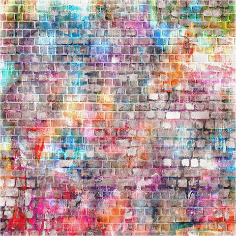 Colorful Graffiti Brick Wall Photography Backdrops F-1589