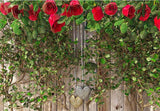 Red Rose Vintage Wood Floor Backdrop for Photography F-2416