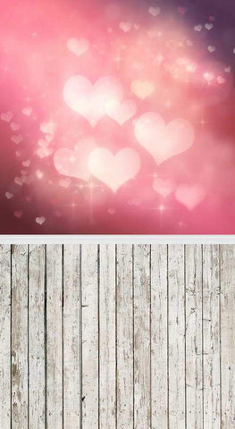 Valentine's Day Gift Love Heart Wood Floor Backdrop F-2950