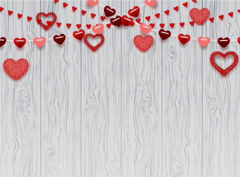 Red Hearts Love Valentine Backdrop for Photography VAT-31