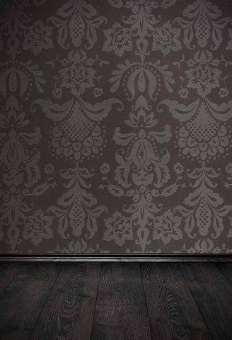 Grey Wallpaper Wooden Photography Backdrop UK Floor-098
