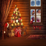 Santa Claus Christmas Tree Decoration Photography backdrop UK G-022