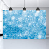 Blue backdrop UK Snowflakes Background Bokeh backdrop UK for Photography G-1031