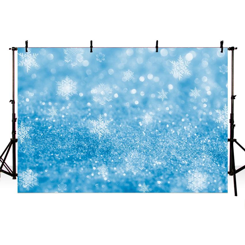 Blue backdrop UK Snowflakes Background Bokeh backdrop UK for Photography G-1031