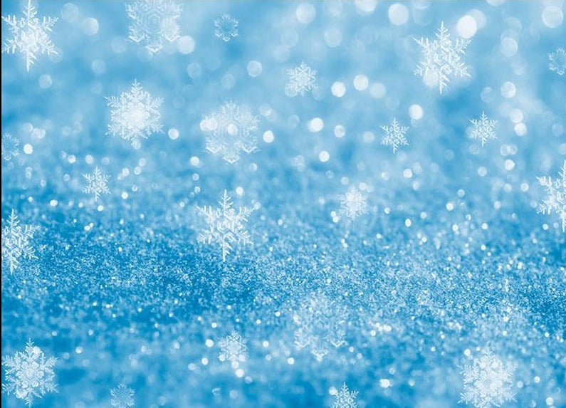 Blue backdrop UK Snowflakes Background Bokeh backdrop UK for Photography G-1031