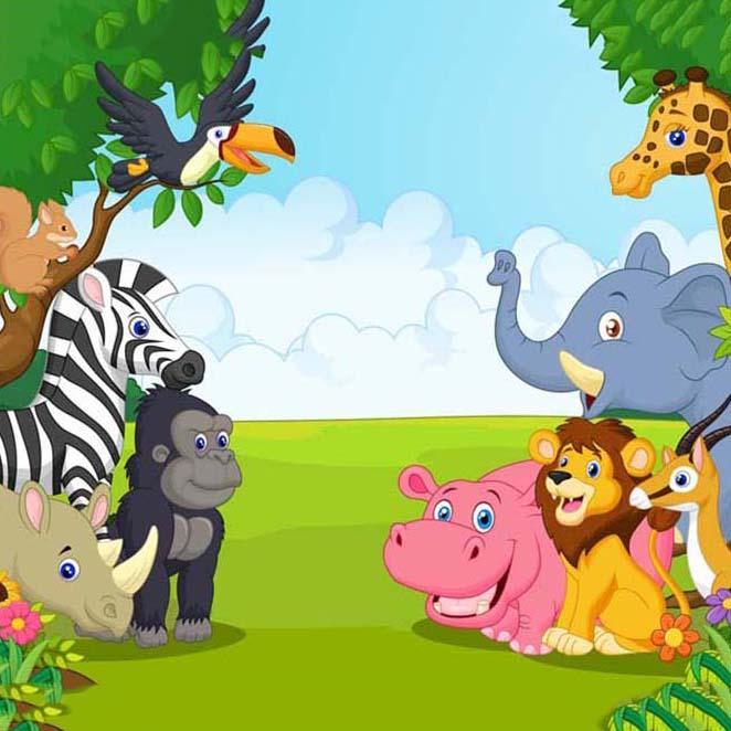 Jungle Safari Animals Backdrops for Children Photography G-141