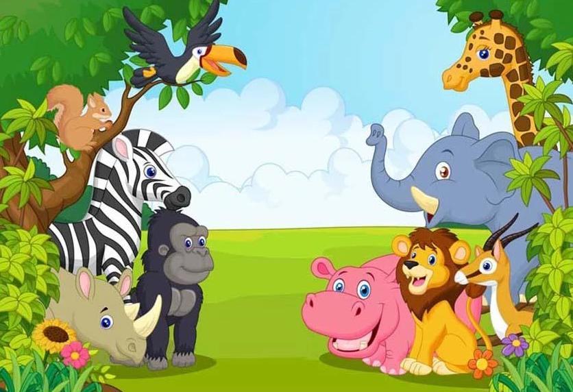 Jungle Safari Animals Backdrops for Children Photography G-141