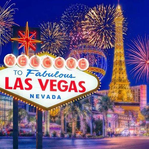 Night Las Vegas City Scenery Fireworks Photo Backdrops G-164