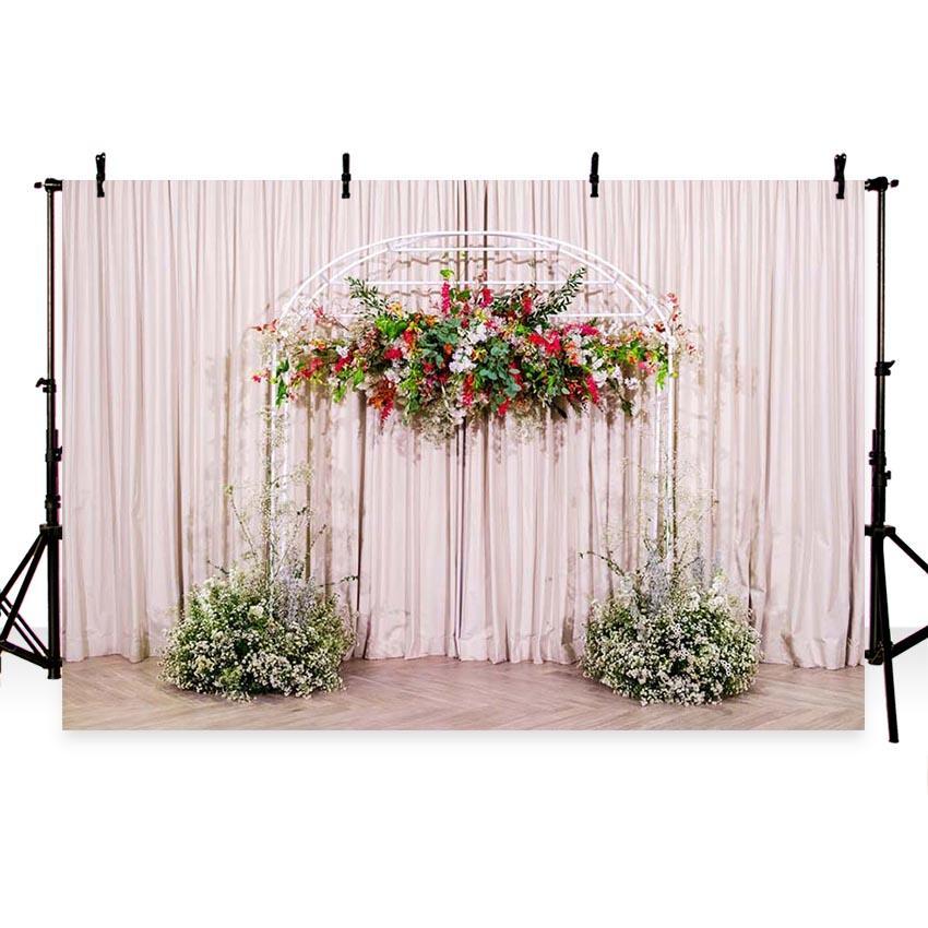 Wedding Backdrops Pink Background Flowers Backdrop G-216