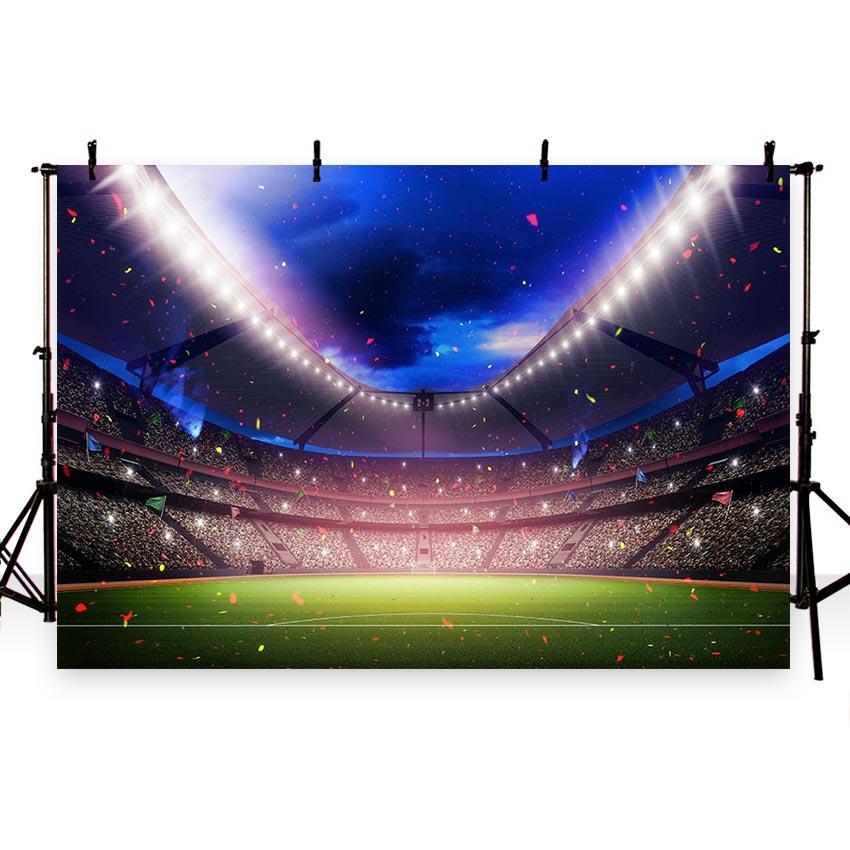 Soccer Court Backdrops Confetti Lights Sport Photography Background G-273