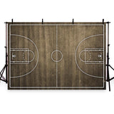 Basketball Court Graphisc Wood Floor Photo Backdrops G-288
