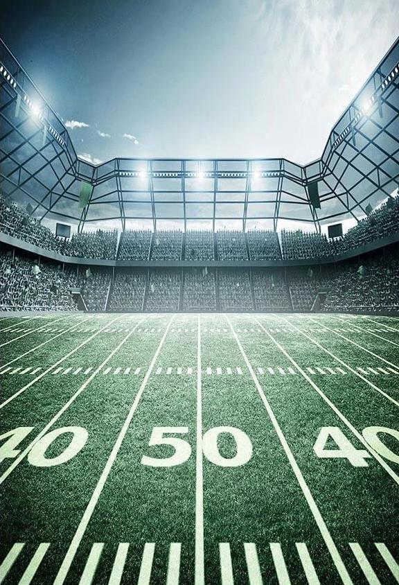 Football Field Green Lawn Stadium Lights Sport Photo Backdrops G-302