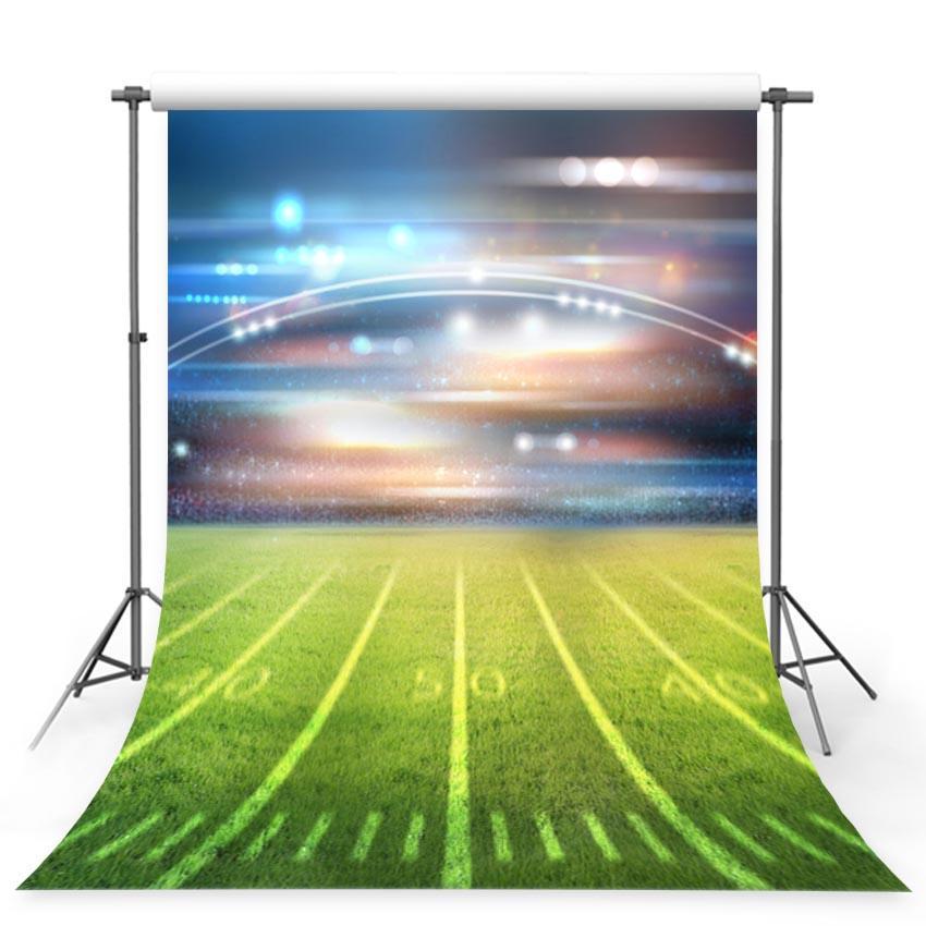 Football Field Night Bokeh Stadium Sport Photography Backdrop G-289