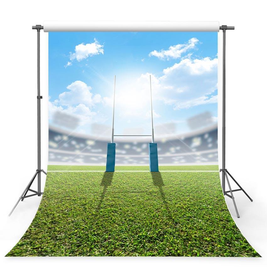 Baseball Green Lawn Stadium Blue Sky Backdrop UK G-362