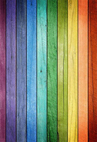 Rainbow Wood Backdrop UK for Party Photography G-411