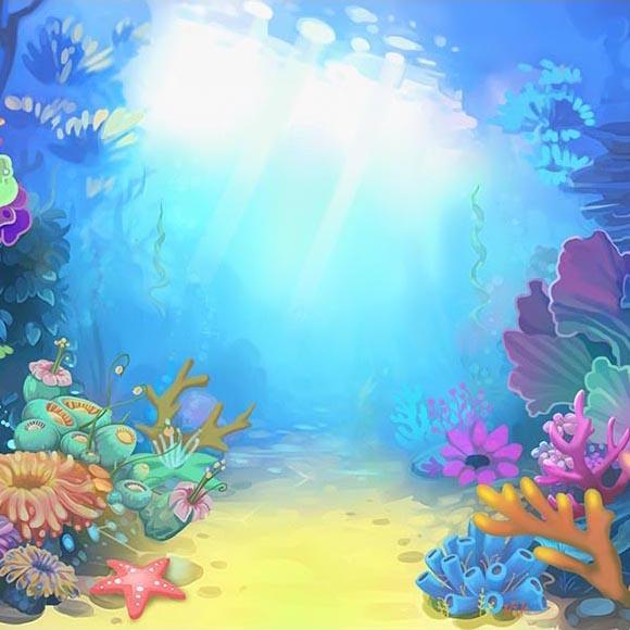 Under The Sea  Coral Ocean Baby Photo backdrop UK G-498