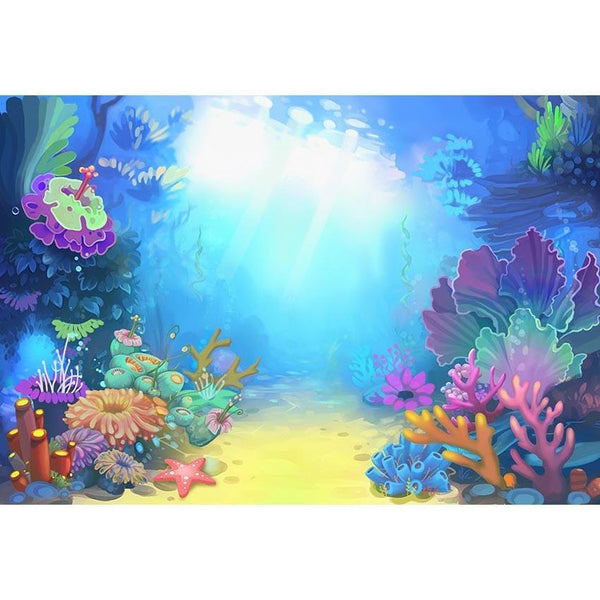 Under The Sea Coral Ocean Baby Photo backdrop UK G-498 – Dbackdropcouk