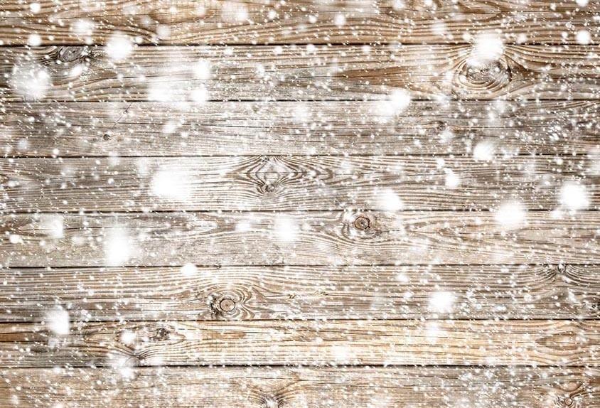 Wooden Backdrop Snowflake Backdrop Winter Background G-533