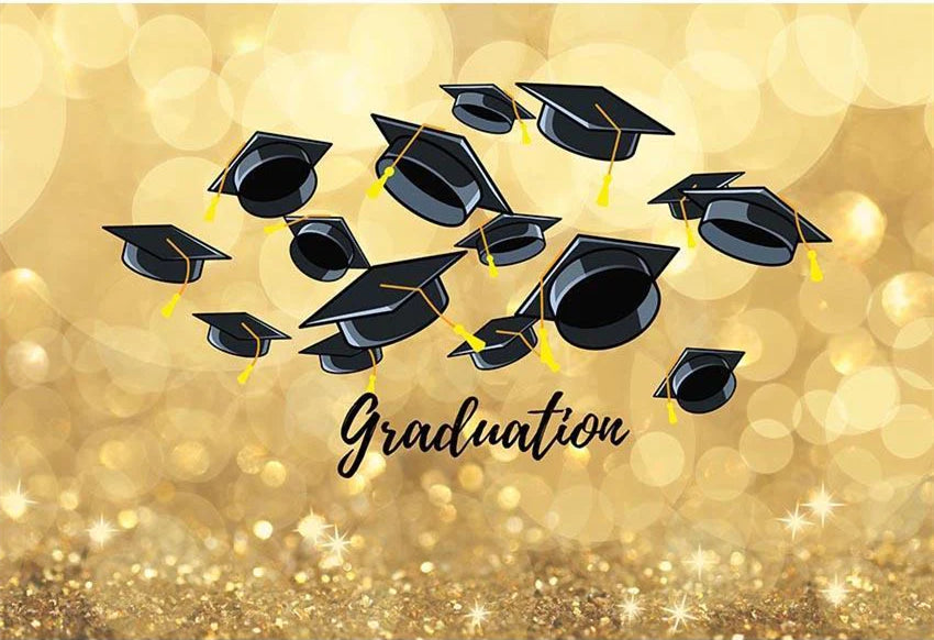 Graduation Backdrop UK Golden Backdrop UK G-538