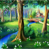 Cartoon Forest Castle Photo Studio Backdrops G-583
