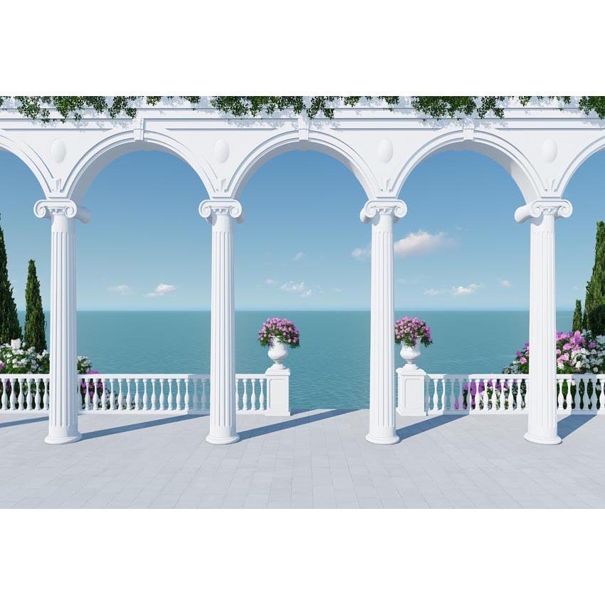 Ancient Roman Balcony Arch Photography Backdrop G-590