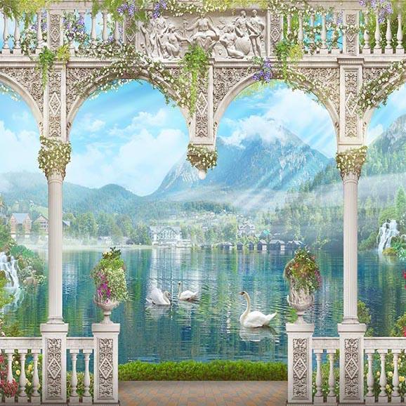 Beautiful Scenery Lake Photo Backdrop G-661