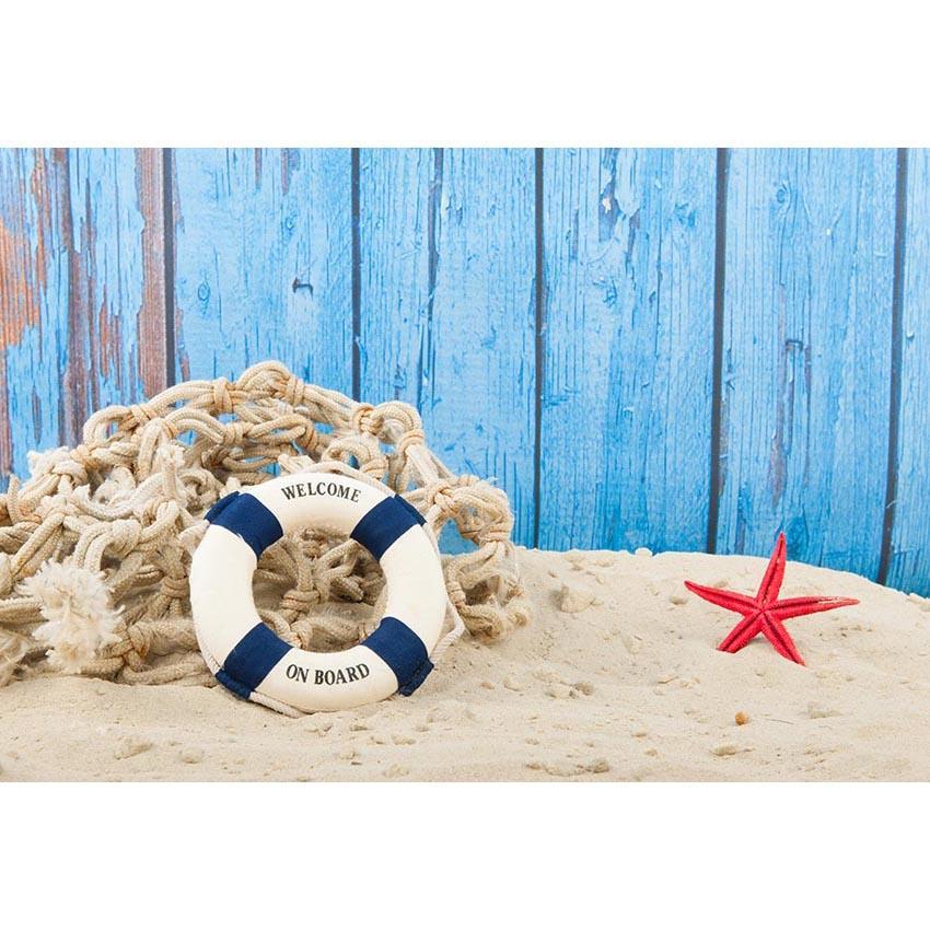 Beach Starfish Retro Wood Backdrop G-675