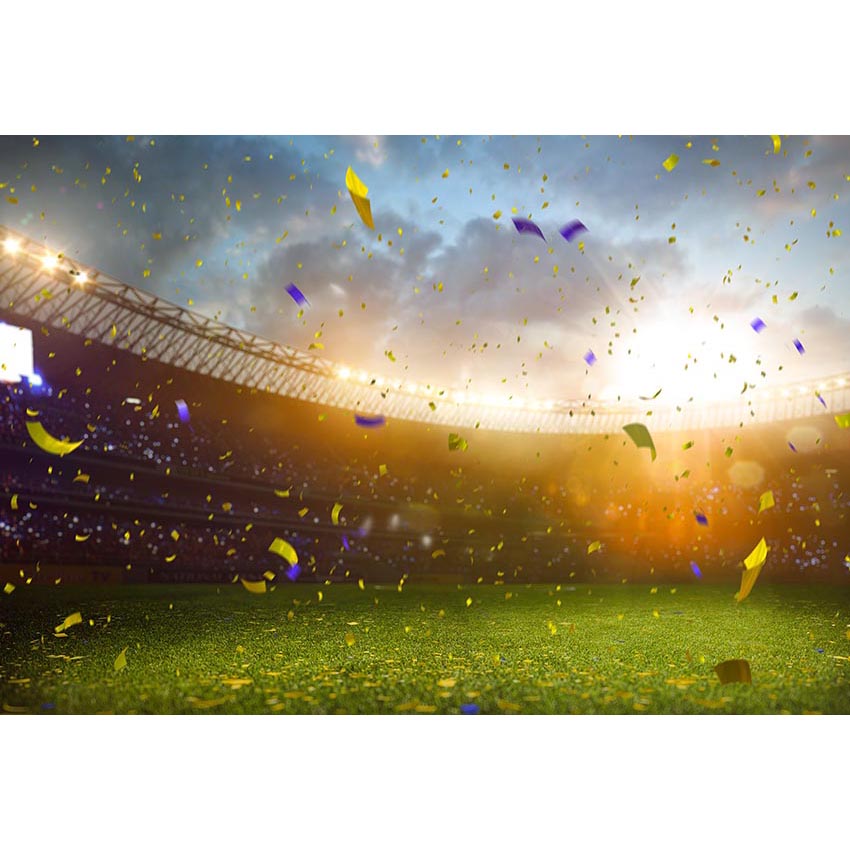 Stadium Confetti  Green Lawn Champion Photo Backdrop UK G-679