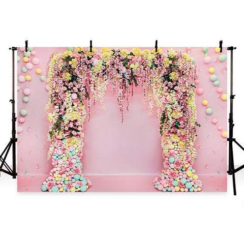 Wedding Backdrops Flowers Backgrounds Pink Backdrops G-741
