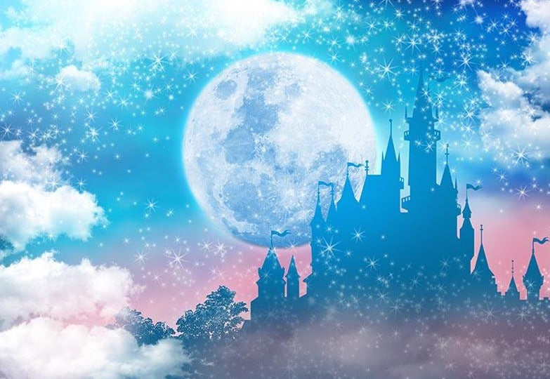 Blue backdrop UK Castle backdrop UK Starry Moon Background for Baby Photography G-927