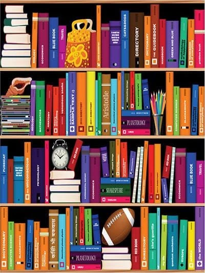 Bookshelf Back To School Photography Backdrop Background G10