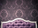 Purple Bedroom Interior Luxurious Bed  Hearboard Backdrop GA-38