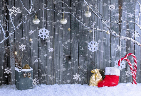 Wood Snowflake Christmas backdrop UK for Decoration GX-1056